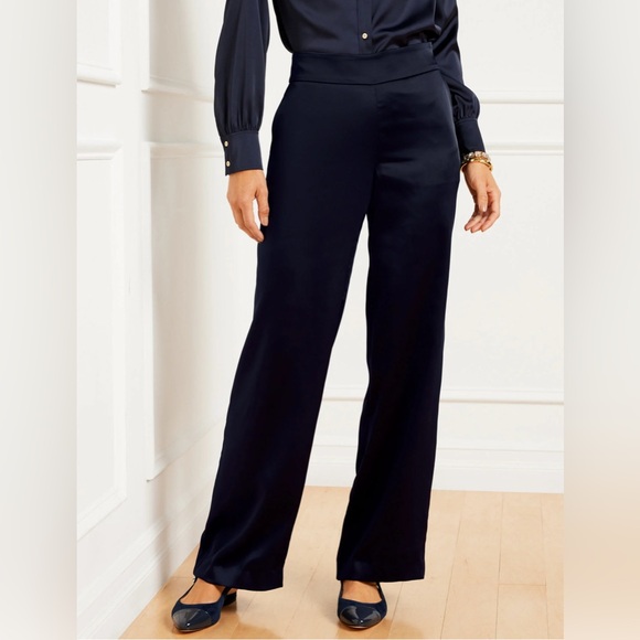 NWT Talbots WIDE LEG SATIN PANTS - Picture 1 of 12